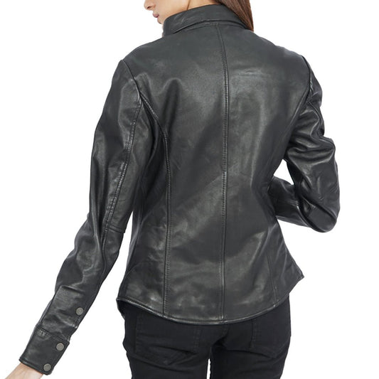 Beth Button - Up Leather Shirt – Genuine Sheep Leather by Boston Harbour - Boston Harbour