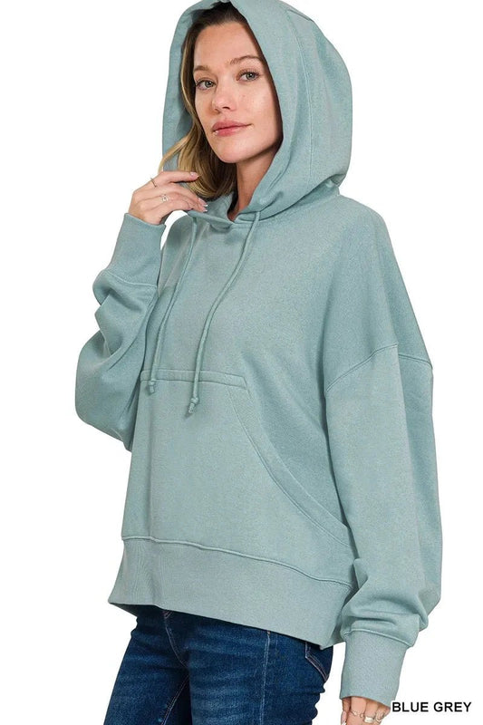 Cozy Oversized Fleece Hoodie with Kangaroo Pocket - Trendsi