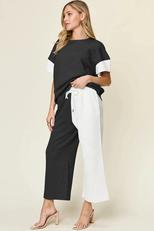 Double Take T-Shirt & Wide Leg Pants Set