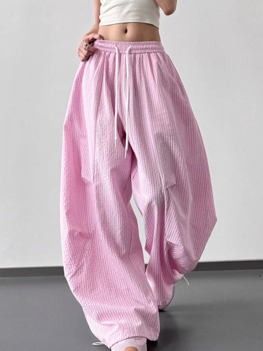Drawstring Wide Leg Pants - Trendsi