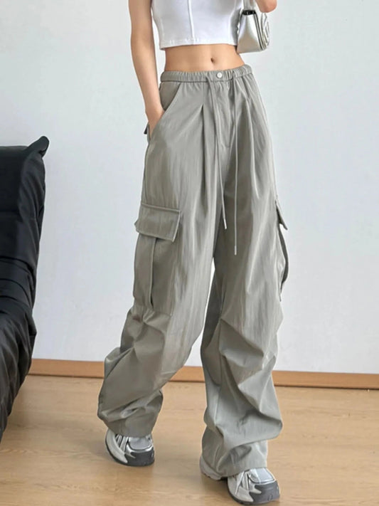 Drawstring Wide Leg Pants - Trendsi