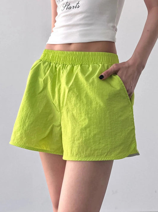 Elastic Waist Active Shorts - Trendsi