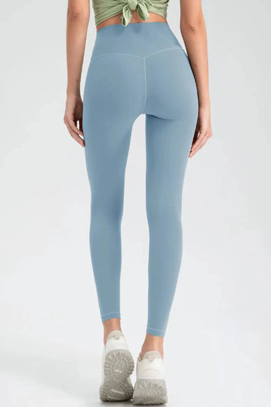 Wide Waistband High Waist Sport Leggings - Trendsi