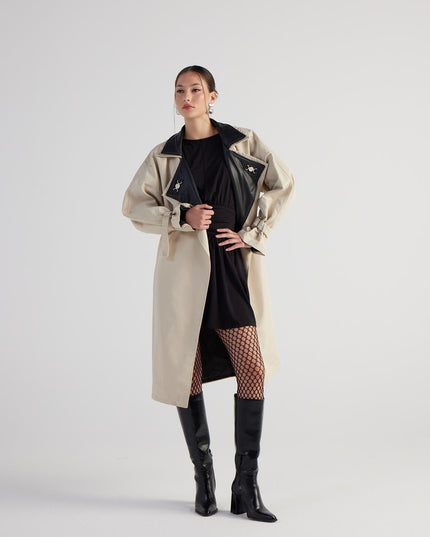 Cloak Beige Maxi Trench Coat