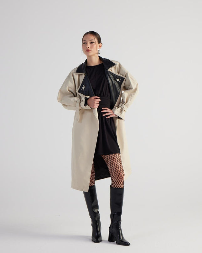 Cloak Beige Maxi Trench Coat
