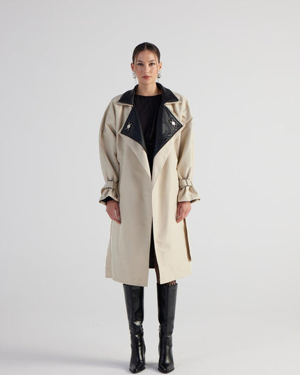 Cloak Beige Maxi Trench Coat
