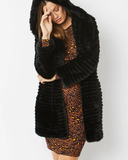 Faux Mink Fur Coat