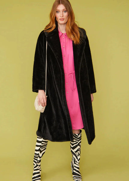 Black Faux Fur Duchess Winter Coat Luxury Oversized Wrap Free Shipping