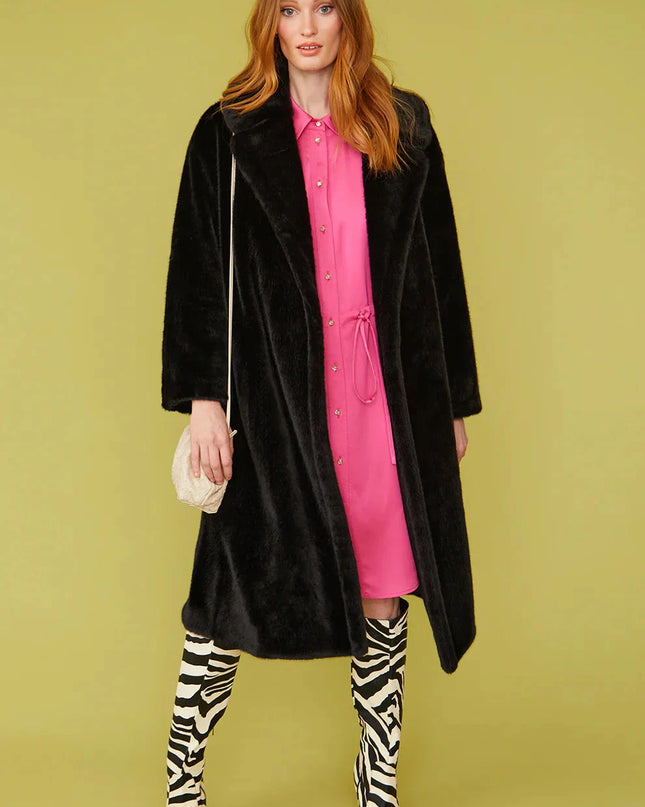 Black Faux Fur Duchess Winter Coat Luxury Oversized Wrap Free Shipping