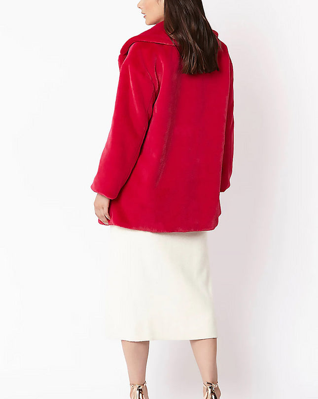 Pink Faux Fur Midi Coat | Luxurious Oversized Ladies Winter Coats UK 8-14 US 4-10 Fit