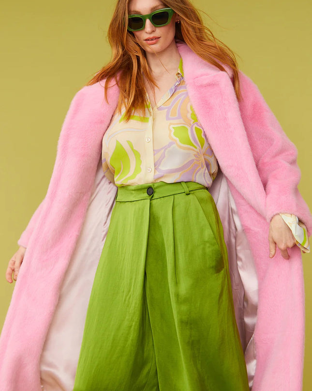 Light Pink Faux Fur Duchess Maxi Coat