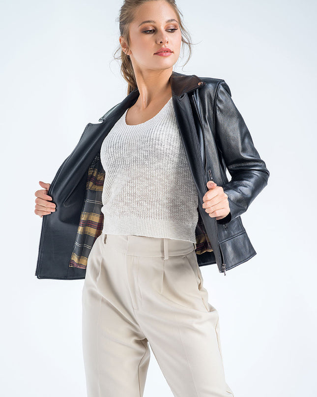 Black Genuine Classic Cut Leather Jacket