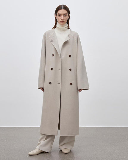 "Assassin's Creed" removable scarf collar, woolen coat for women, autumn and winter coat - Wool Coat - Firelady Fur