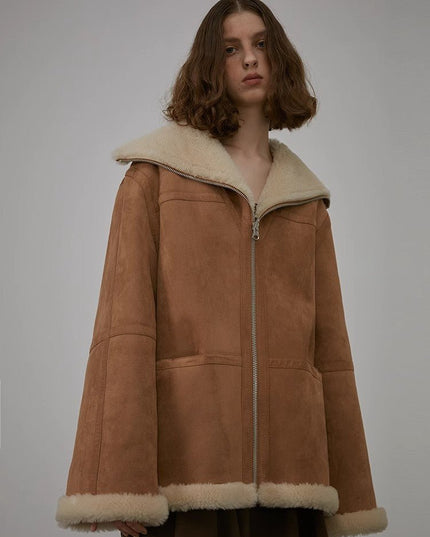 August Night Reversible Wool & Shearling Jacket