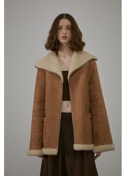 August Night Reversible Wool & Shearling Jacket