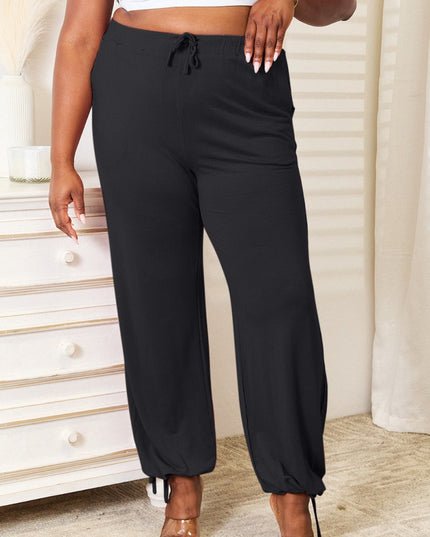 Basic Bae Full Size Soft Rayon Drawstring Waist Pants with Pockets - Trendsi