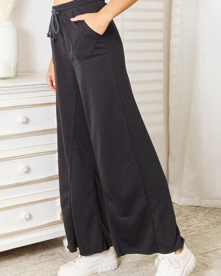 Basic Bae Wide Leg Pocketed Pants - Trendsi