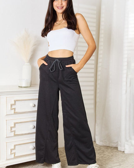 Basic Bae Wide Leg Pocketed Pants - Trendsi