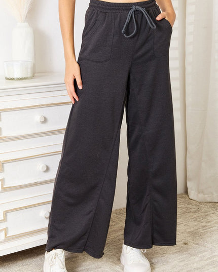 Basic Bae Wide Leg Pocketed Pants - Trendsi