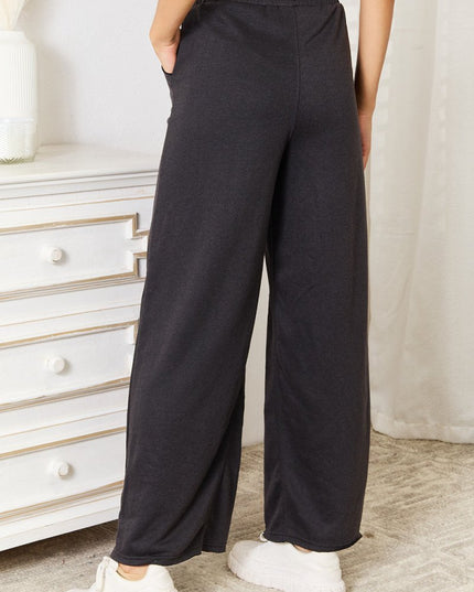 Basic Bae Wide Leg Pocketed Pants - Trendsi