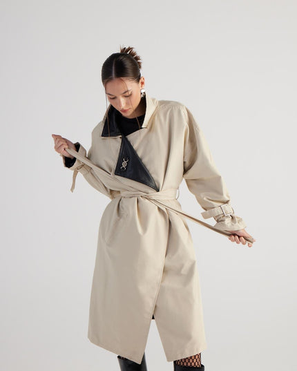 Cloak Beige Maxi Trench Coat