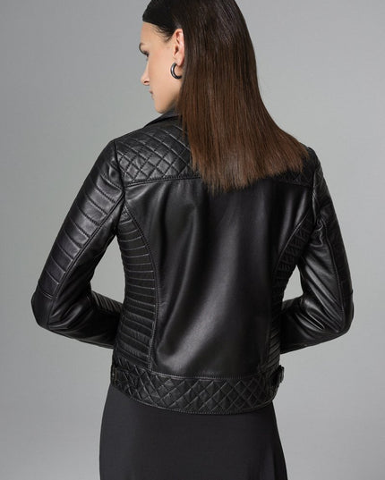 Black Biker Lamb Leather Jacket - Leather Jackets - Buy Me Fur Ltd