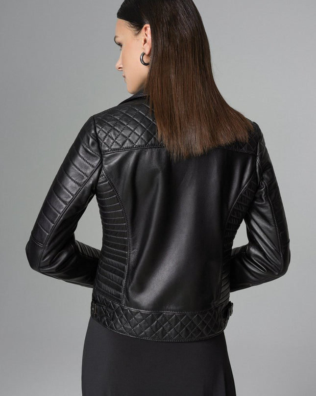 Black Biker Lamb Leather Jacket - Leather Jackets - Buy Me Fur Ltd