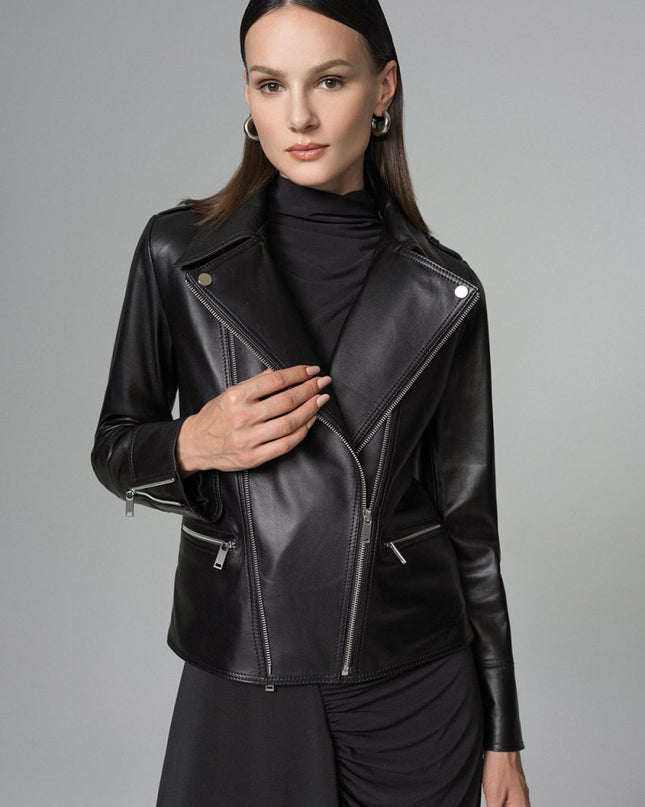 Black Natural Leather﻿ Jacket - Leather Jackets - Buy Me Fur Ltd