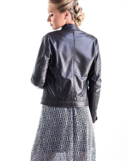 Brown Sporty Cut Genuine Leather Jacket - Leather Jackets - Buy Me Fur Ltd