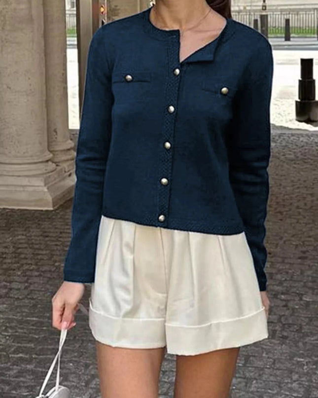 Button - Down Knit Cardigan - Trendsi