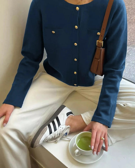 Button - Down Knit Cardigan - Trendsi