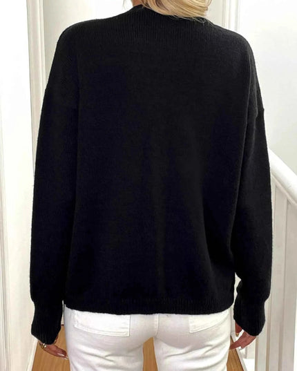 Button - Down V - Neck Cardigan - Trendsi