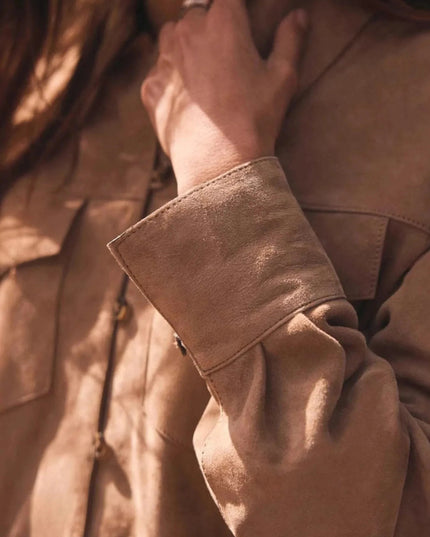 Button Front Long Sleeve Jacket - Trendsi