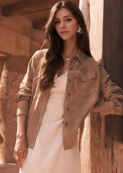 Button Front Long Sleeve Jacket - Trendsi