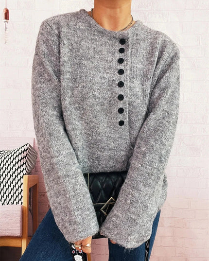 Button - Front Side - Tie Sweater - Trendsi