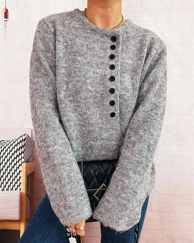 Button - Front Side - Tie Sweater - Trendsi