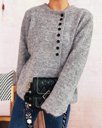 Button - Front Side - Tie Sweater - Trendsi