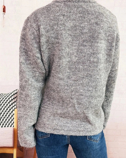 Button - Front Side - Tie Sweater - Trendsi