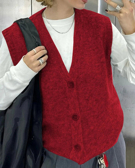 Button - Front Sweater Vest - Trendsi
