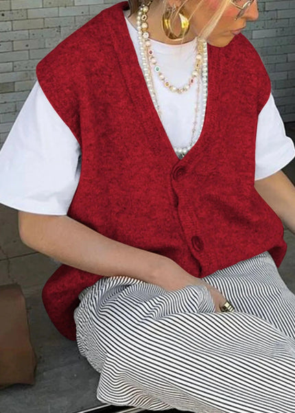 Button - Front Sweater Vest - Trendsi