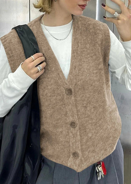 Button - Front Sweater Vest - Trendsi