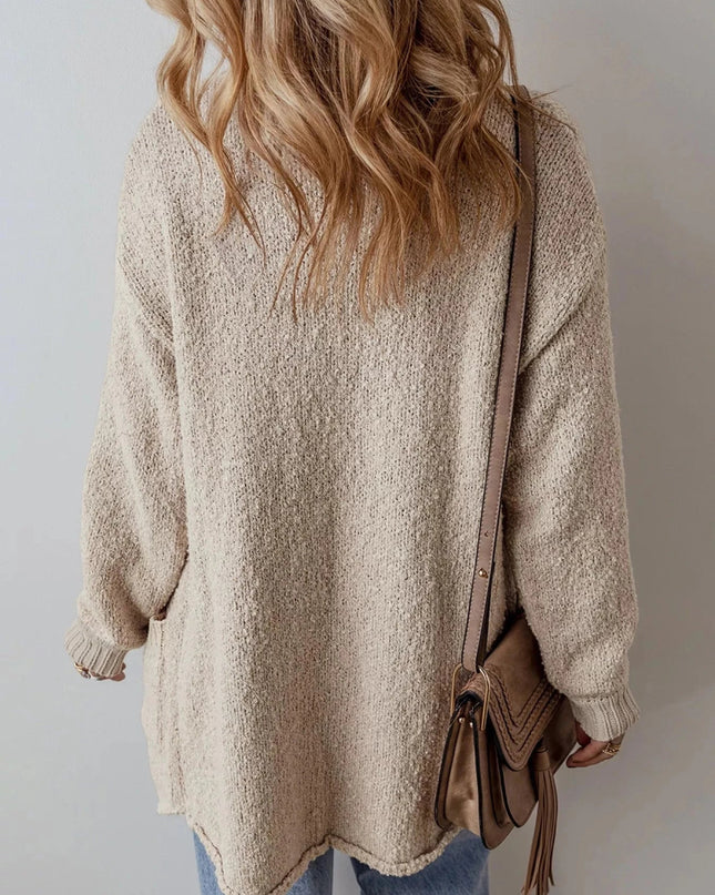 Button - Up Cardigan with Pockets - Trendsi