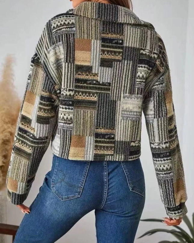 Button - Up Dropped Shoulder Jacket - Trendsi