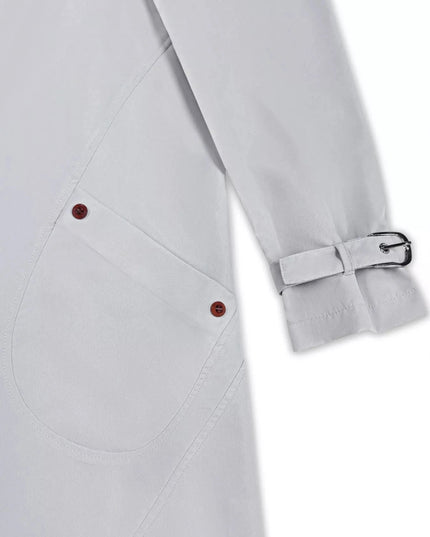 Button Up Hooded Longline Trench Coat - Trendsi