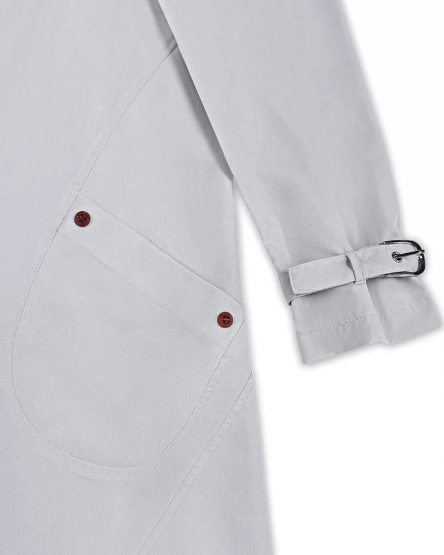 Button Up Hooded Longline Trench Coat - Trendsi