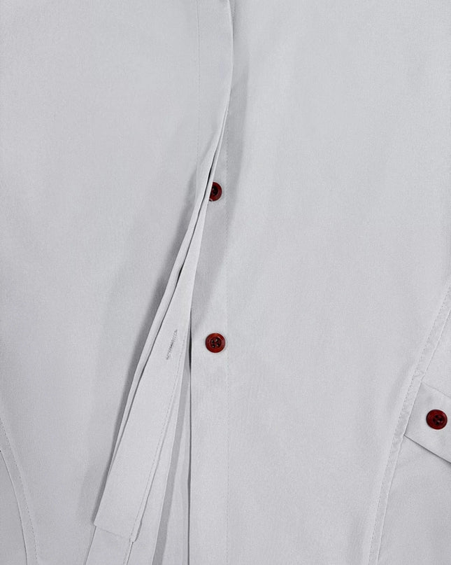 Button Up Hooded Longline Trench Coat - Trendsi