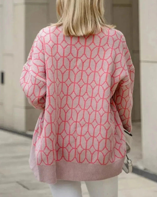 Button Up Long Sleeve Cardigan - Trendsi