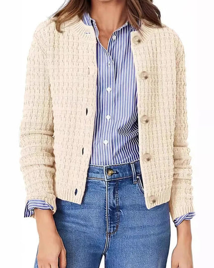 Button - Up Long Sleeve Cardigan - Trendsi