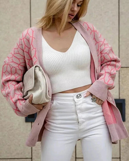 Button Up Long Sleeve Cardigan - Trendsi
