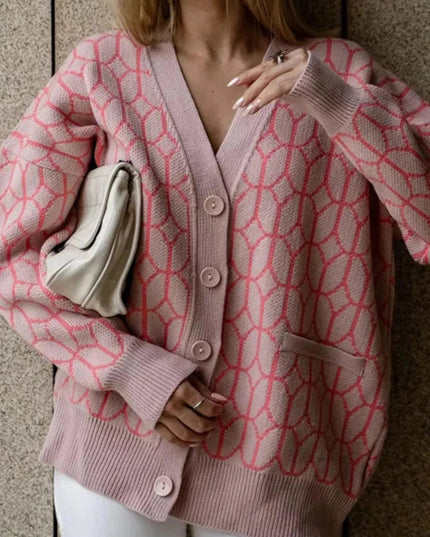 Button Up Long Sleeve Cardigan - Trendsi